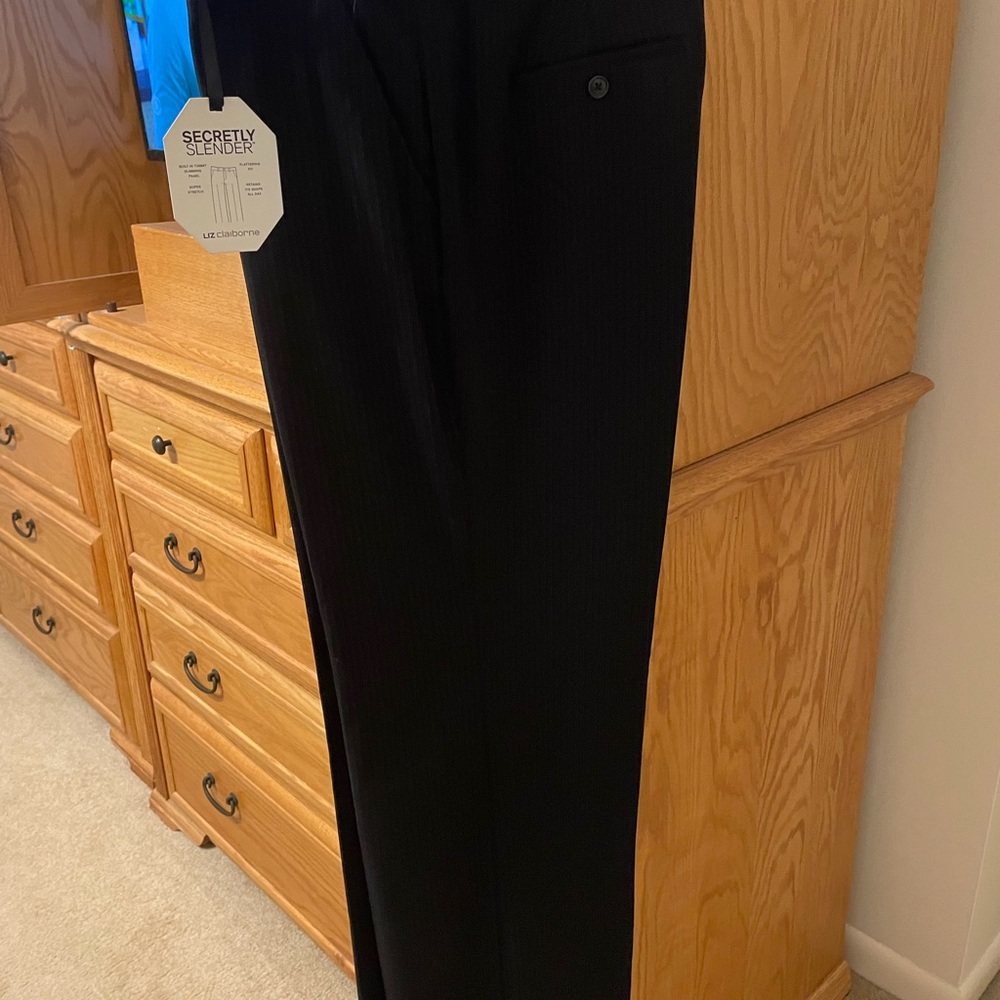 Liz Claiborne Black Pinstripe Trousers